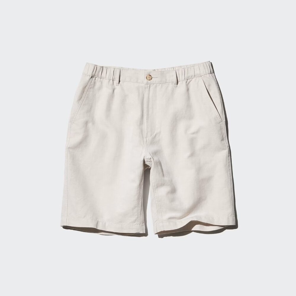 NWT! Uniqlo Linen Blend Shorts - "Natural" Color - Large (33-36)